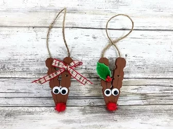 Dollar Tree Christmas DIY Clothespin Reindeer Ornament