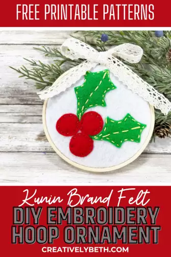 Quick and Easy Felt Hoop Ornament for Christmas