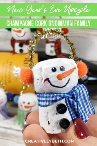 Upcycled Wine Cork Snowman Craft - The Crazy Craft Lady