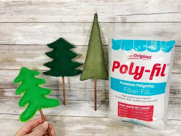 A Trio of Felt Trees Stuffed with Poly-Fil®