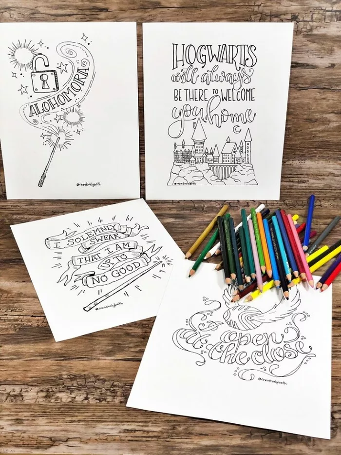 Harry Potter adult coloring book! More pictures in comments : r/harrypotter
