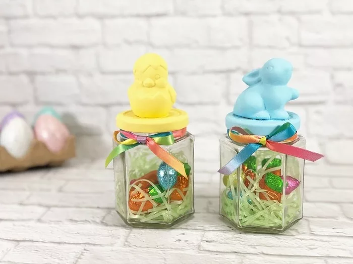 Miniature Candy Jars VERY Small Jars With Cork Tops and Artificial Candy  Easter Decorations Tiered Tray Easter Easter Tray Ideas 