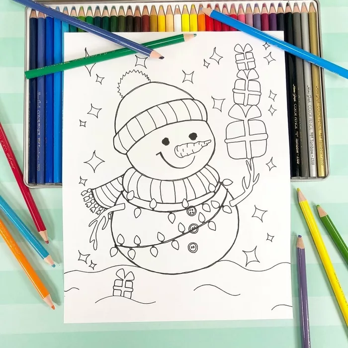 Children's Drawing of a Snowman Stock Photo - Alamy