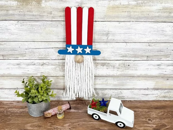 Popsicle Stick Uncle Sam Patriotic Craft