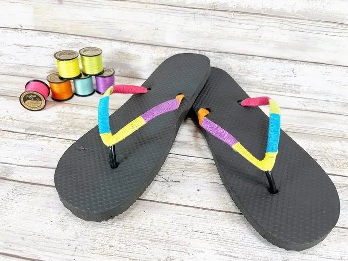 Custom embroidered flip flops online