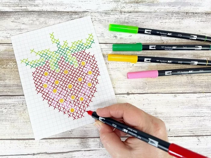 Free Strawberry Cross Stitch Pattern — Sum of their Stories Craft Blog