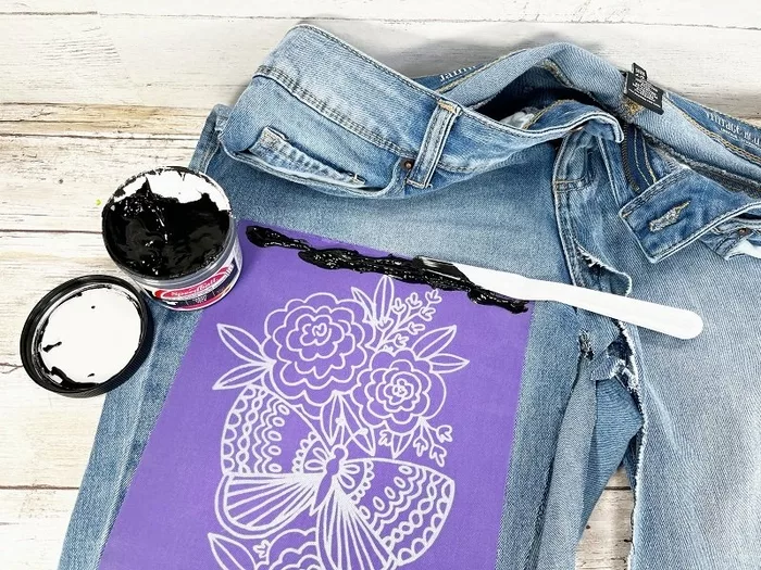 DIY Floral Embroidered Denim Jeans