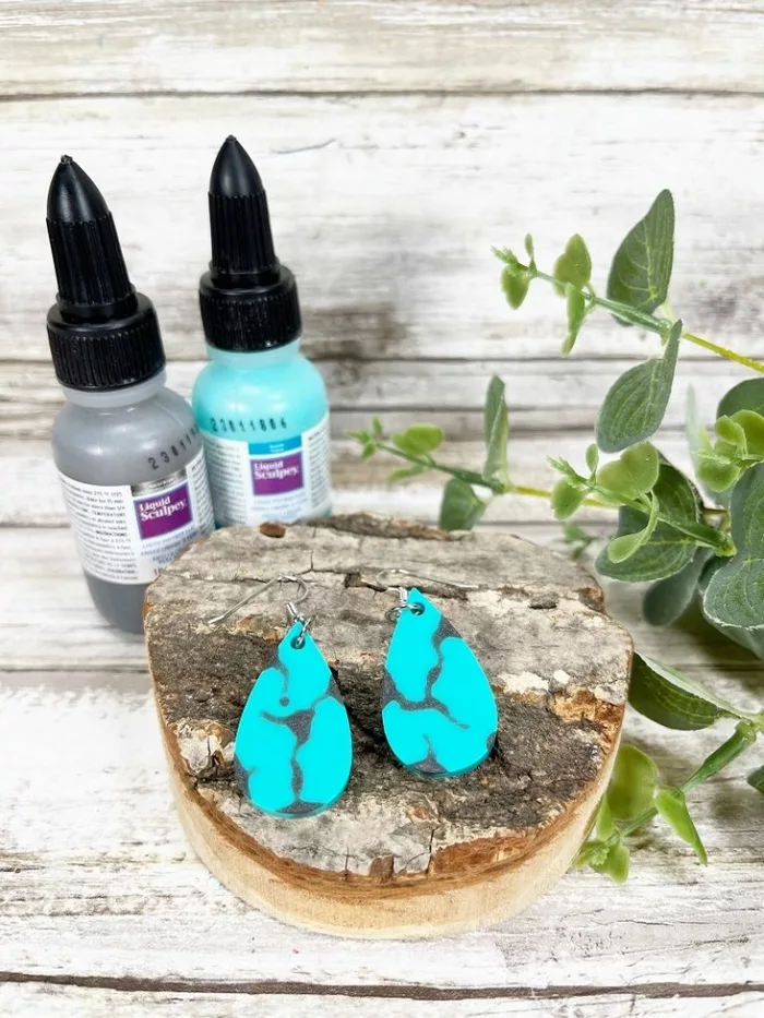 DIY Faux Turquoise Earrings with Liquid Sculpey