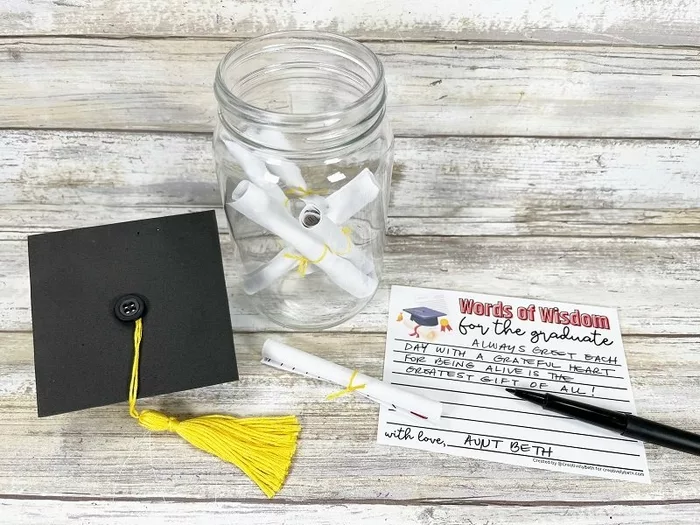 Dollar Tree DIY Mason Jar Graduation Cap