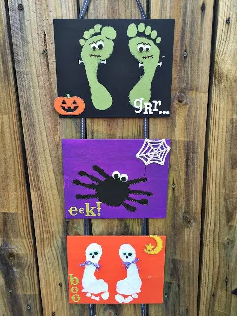 Halloween Hand Print Crafts