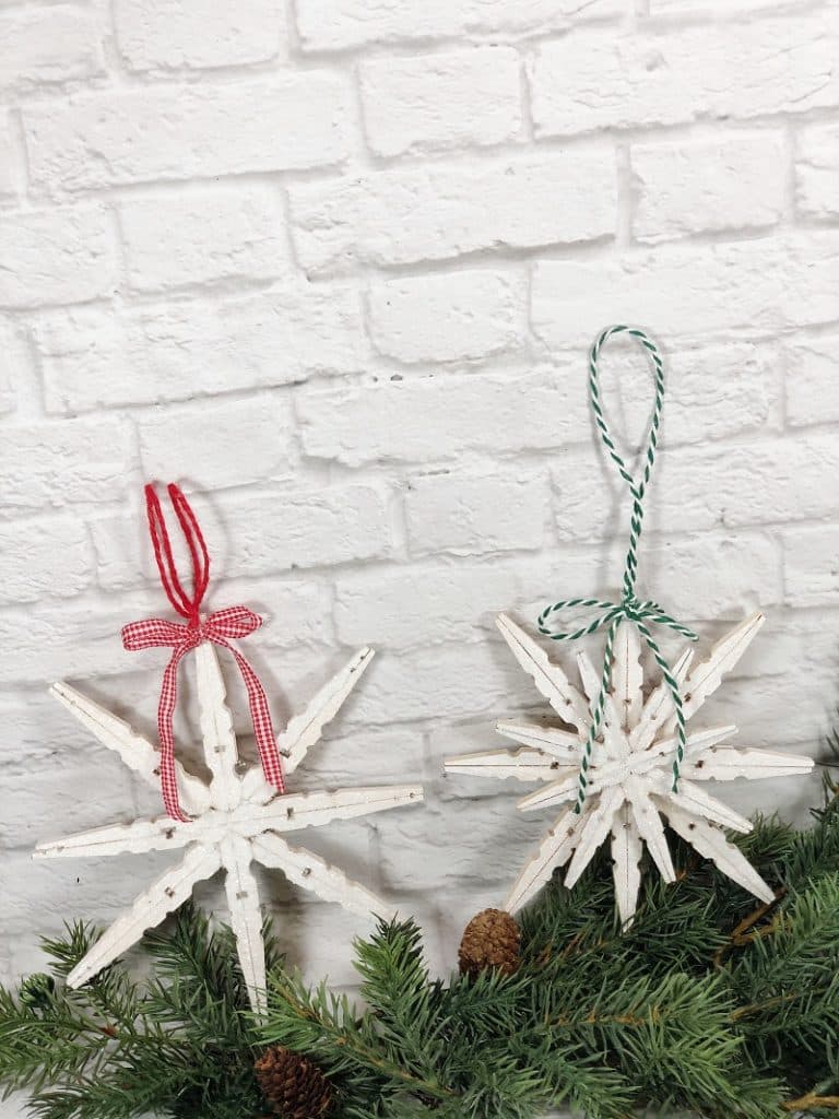 DIY Glittery Clothespin Snowflakes a Christmas in July Craft