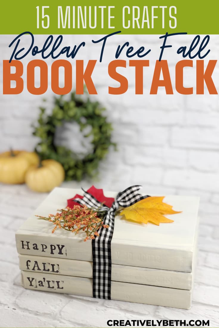 DIY Dollar Tree Book Stack for Fall