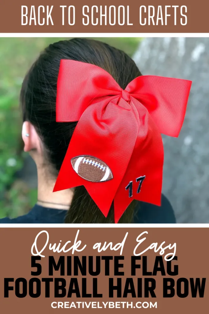 5 Minute Football Hair Bow for Team Spirit