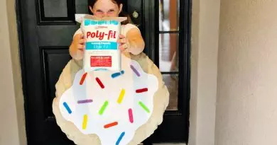 Sweet Sugar Cookie Kids Costume with Poly-Fil by Creatively Beth #creativelybeth #madewithffw #polyfil #halloweencostume #diycostume