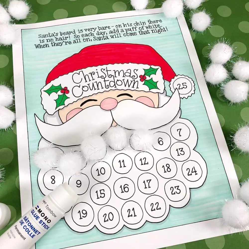 FREE PRINTABLE SANTA COUNTDOWN CREATIVELY BETH 06 | Creatively Beth