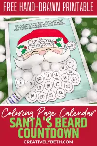 Free Printable Santa Countdown to Christmas Calendar