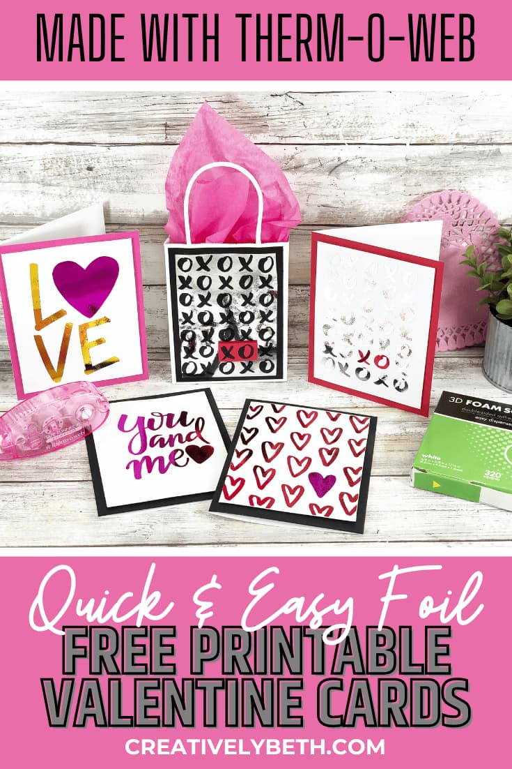 Free Printable Valentine Cards to Foil with Therm-O-Web