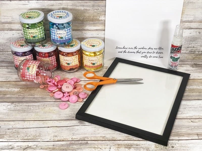 Rainbow Button Art with a Free Printable