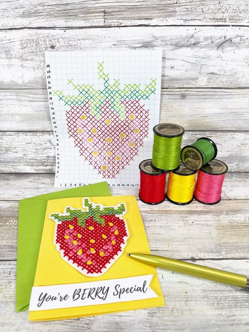 Strawberry Cross Stitch Pattern Free Printable Final Vertical ...