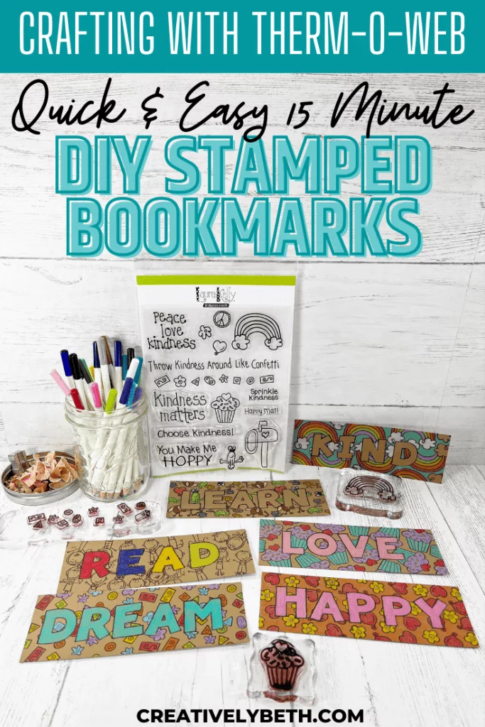 15 Minute DIY Stamped Bookmarks to Color