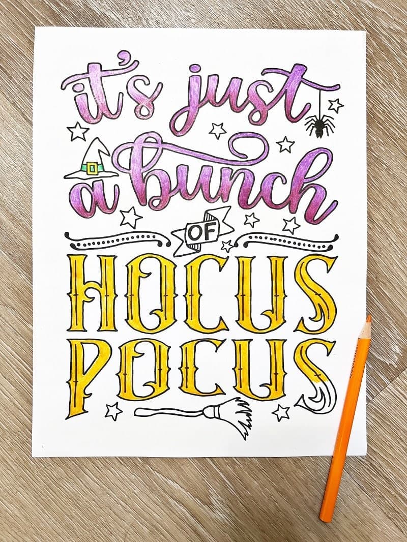 Hocus Pocus Craft Free Printable Coloring Page