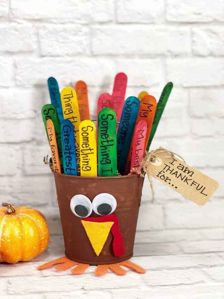 Craft Stick Thankful Bucket Dollar Tree Craft