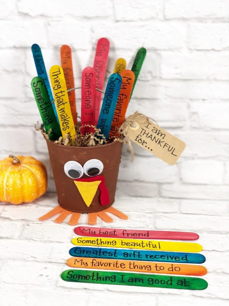 Craft Stick Thankful Bucket Dollar Tree Craft