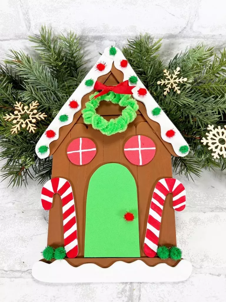 Gingerbread House Popsicle Stick Craft