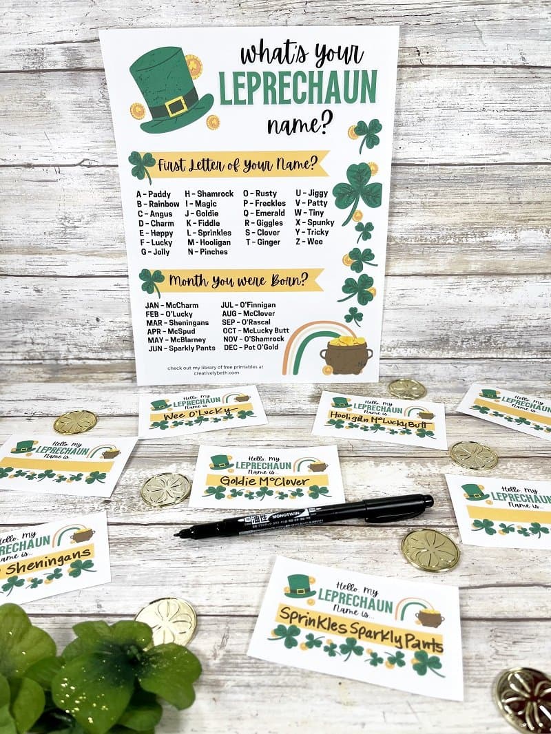 What is your Leprechaun Name Free Printable
