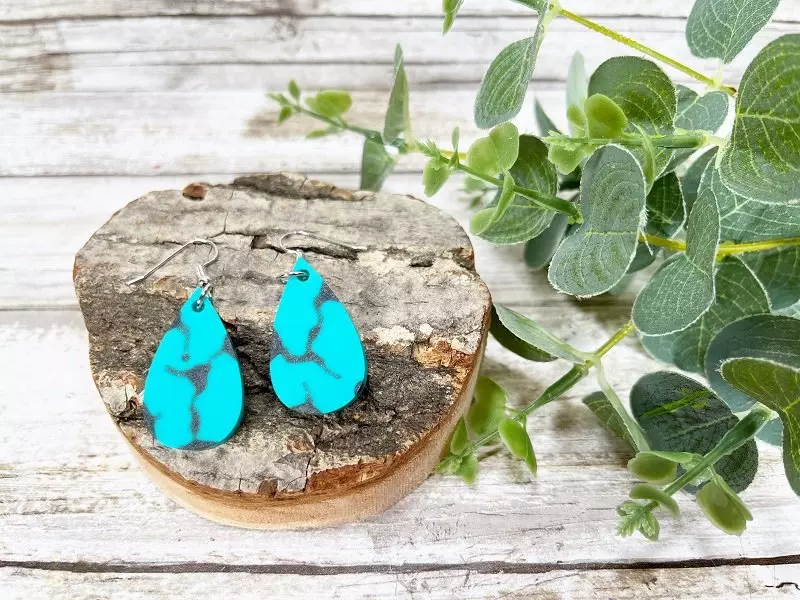 DIY Faux Turquoise Earrings with Liquid Sculpey