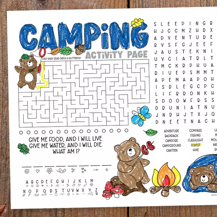 Free Camping Scavenger Hunt Printable