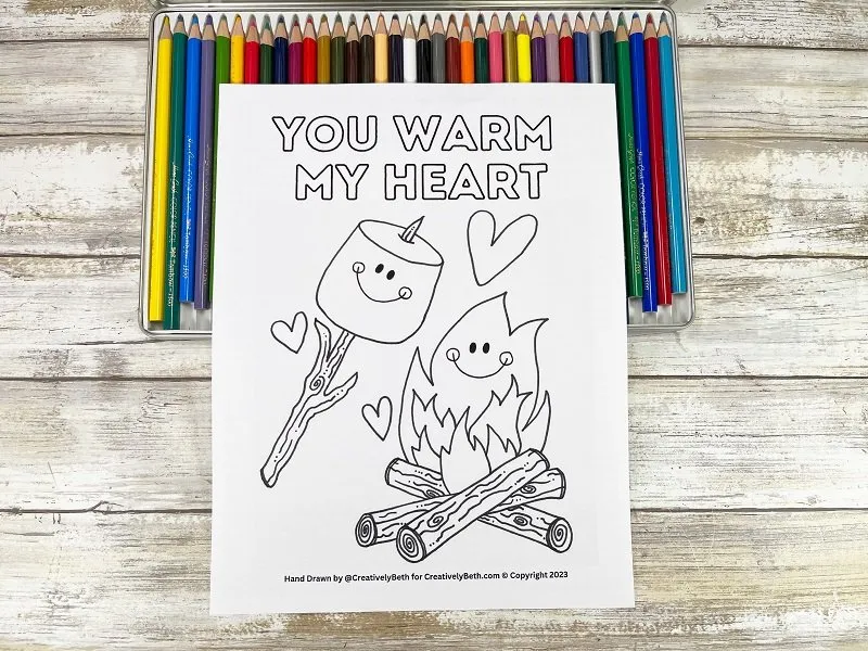 S'mores Coloring Page Free Printable