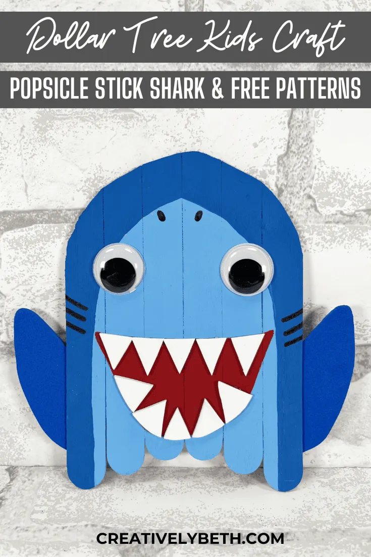 Craft Stick Shark Dollar Tree Kids Craft