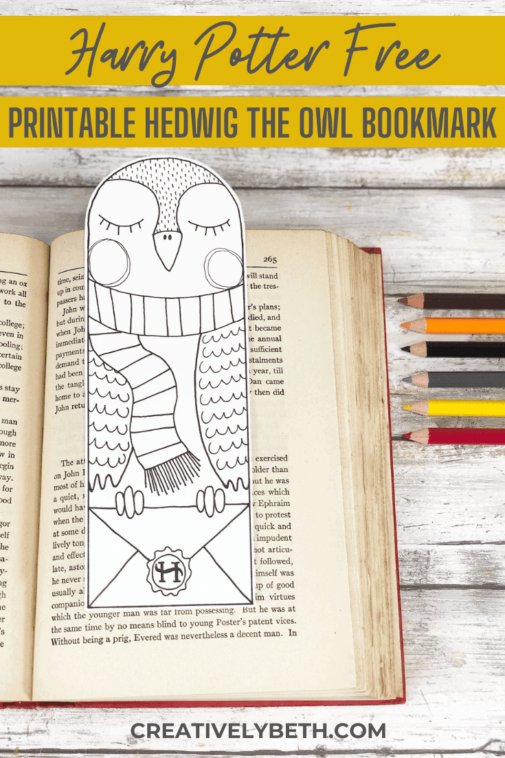 FREE Harry Potter Owl Bookmark to Print and Color